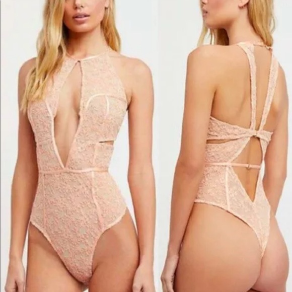 For Love And Lemons Tops - For love and lemons Miranda swimsuit peach lace